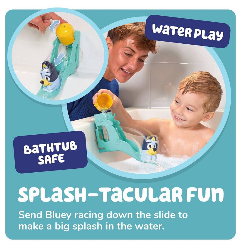slide 3 of 7, Bluey Tomy Toomies Waterslide Bath Toys - 3pc, 3 ct