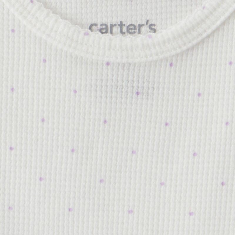 slide 3 of 5, Carter's Just One You® Baby Girls' 3pc Plaid Sweatshirt with Long Sleeve Bodysuit and Leggings Set - Purple Newborn, 3 ct