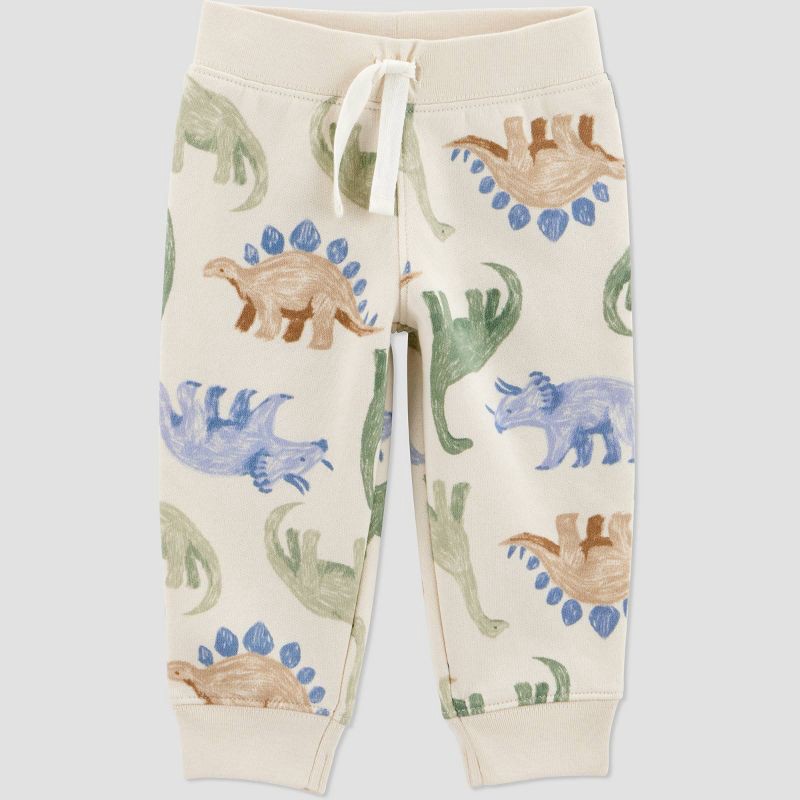 slide 2 of 5, Carter's Just One You® Baby Boys' 3pc Dinosaur Sweatshirt with Long Sleeve Bodysuit and Jogger Pants Set - Cream 18M, 3 ct
