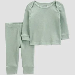 Carter's Just One You® Baby Boys' Thermal Sweatshirt and Jogger Pants Set - Green 3M