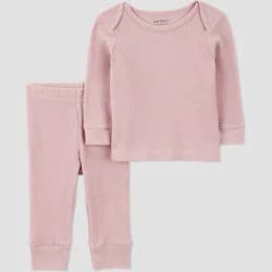 Carter's Just One You® Baby Girls' Thermal Sweatshirt and Jogger Pants Set - Pink 9M