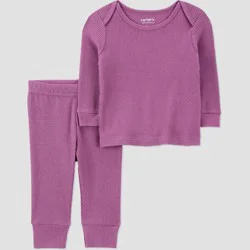 Carter's Just One You® Baby Girls' Thermal Sweatshirt and Jogger Pants Set - Purple Newborn