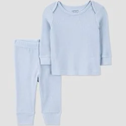 Carter's Just One You® Baby Thermal Sweatshirt and Jogger Pants Set - Light Blue 3M