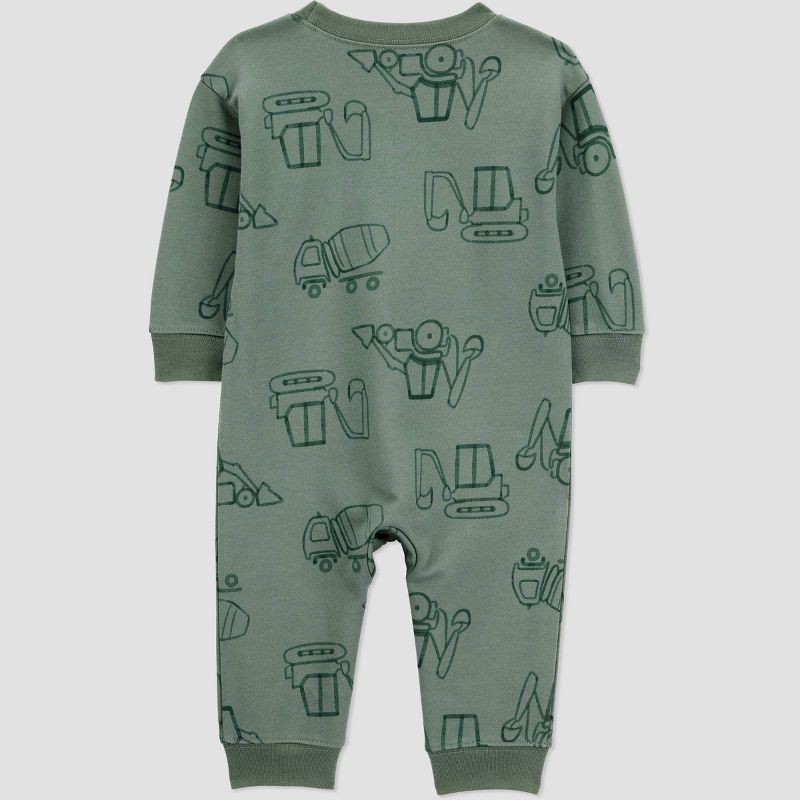 slide 2 of 5, Carter's Just One You® Baby Boys' Construction Long Sleeve Romper - Green 9M, 1 ct