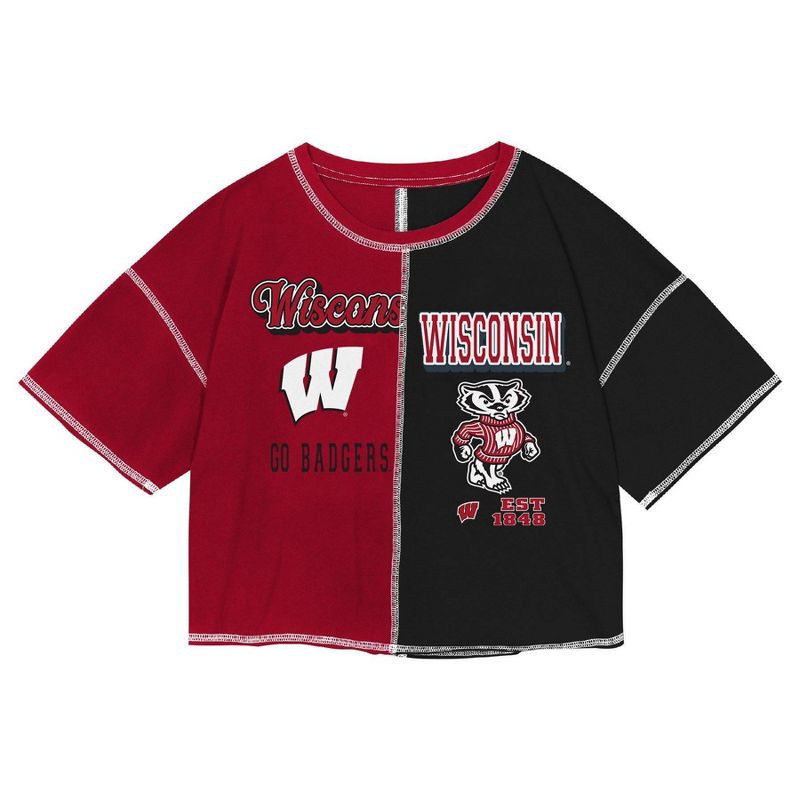 slide 2 of 3, NCAA Wisconsin Badgers Girls' Fashion T-Shirt -L, 1 ct