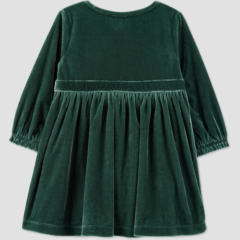 slide 3 of 5, Carter's Just One You® Baby Girls' 2pc Holiday Velour Dress - Green 6M, 2 ct