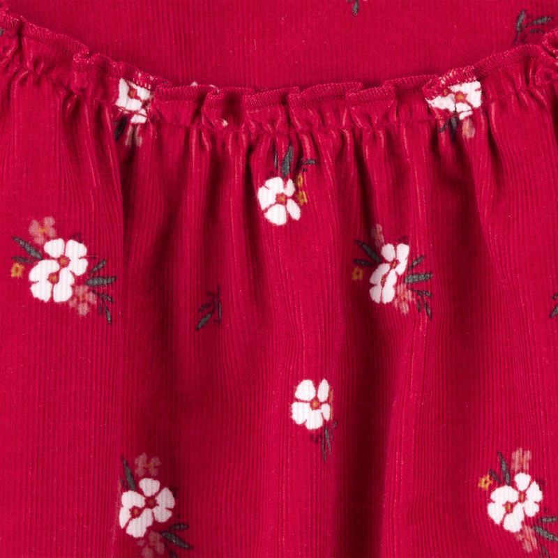 slide 5 of 6, Carter's Just One You® Baby Girls' 2pc Holiday Floral Bubble Romper with Tights - Red 3M, 2 ct