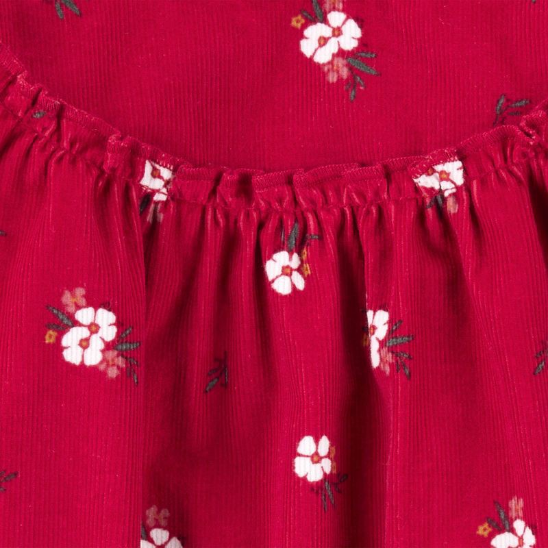 slide 4 of 6, Carter's Just One You® Baby Girls' 2pc Holiday Floral Bubble Romper with Tights - Red 18M, 2 ct