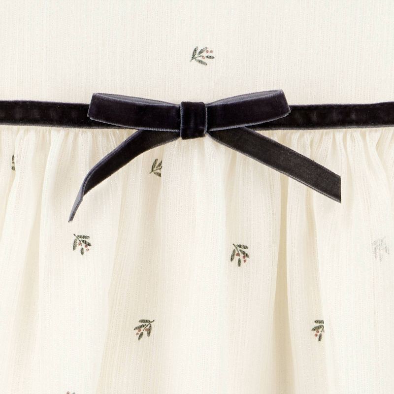 slide 4 of 5, Carter's Just One You® Baby Girls' 2pc Holiday Floral Dress - White 3M, 2 ct