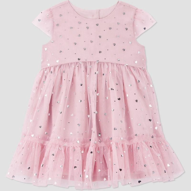 slide 2 of 5, Carter's Just One You® Baby Girls' 2pc Holiday Glittery Tulle Dress - Pink 18M, 2 ct