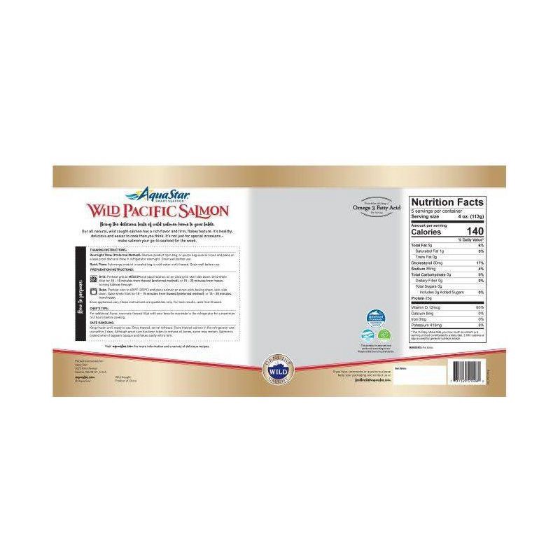 slide 3 of 3, Aqua Star Frozen Wild Pacific Salmon - 20oz, 20 oz