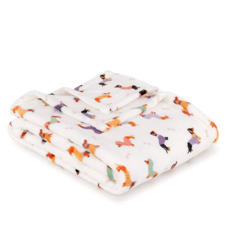 slide 4 of 4, Novelty Recycled Printed Dogs Plush Throw Blanket, 1 ct