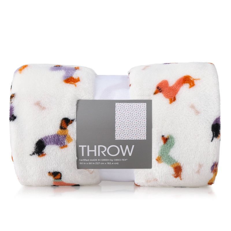slide 1 of 4, Novelty Recycled Printed Dogs Plush Throw Blanket, 1 ct