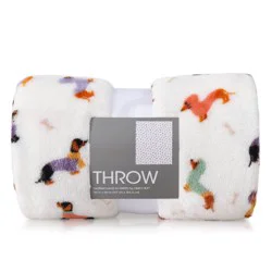 Novelty Recycled Printed Dogs Plush Throw Blanket