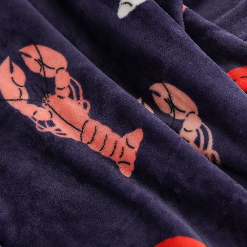 slide 3 of 4, Novelty Recycled Printed Lobster Plush Throw Blanket, 1 ct