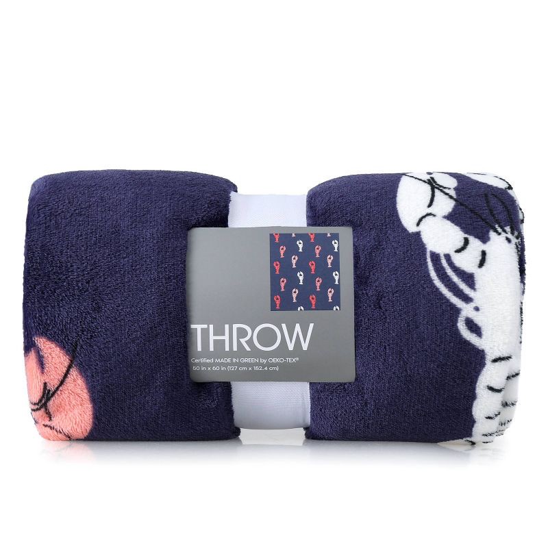 slide 1 of 4, Novelty Recycled Printed Lobster Plush Throw Blanket, 1 ct