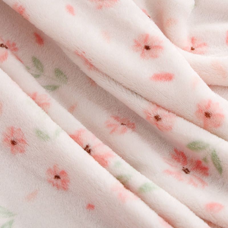 slide 3 of 4, Novelty Recycled Printed Floral Plush Throw Blanket, 1 ct