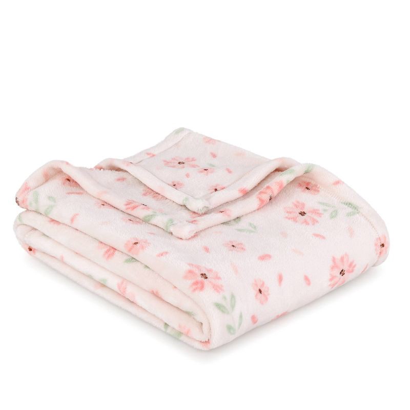 slide 4 of 4, Novelty Recycled Printed Floral Plush Throw Blanket, 1 ct