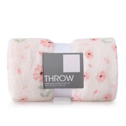 Novelty Recycled Printed Floral Plush Throw Blanket