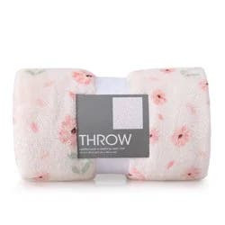 Novelty Recycled Printed Floral Plush Throw Blanket