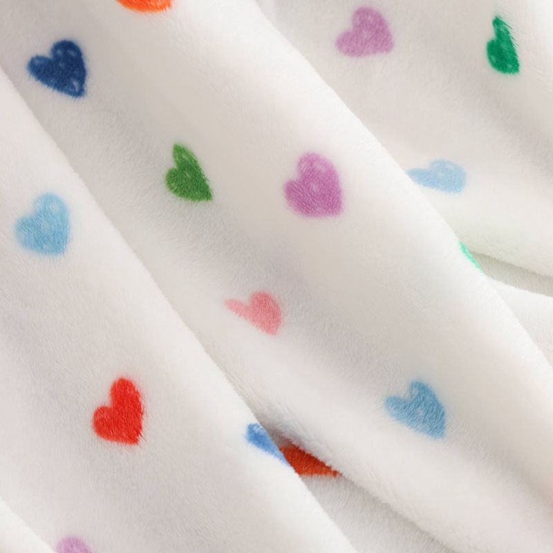 slide 3 of 4, Novelty Recycled Printed Hearts Plush Throw Blanket, 1 ct