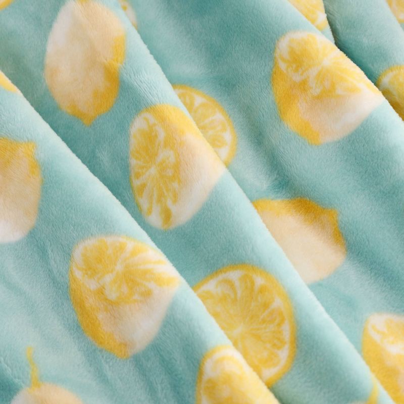 slide 3 of 4, Novelty Recycled Printed Lemons Plush Throw Blanket, 1 ct