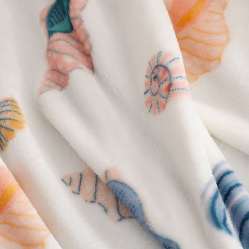 slide 3 of 4, Novelty Recycled Printed Shells Plush Throw Blanket, 1 ct