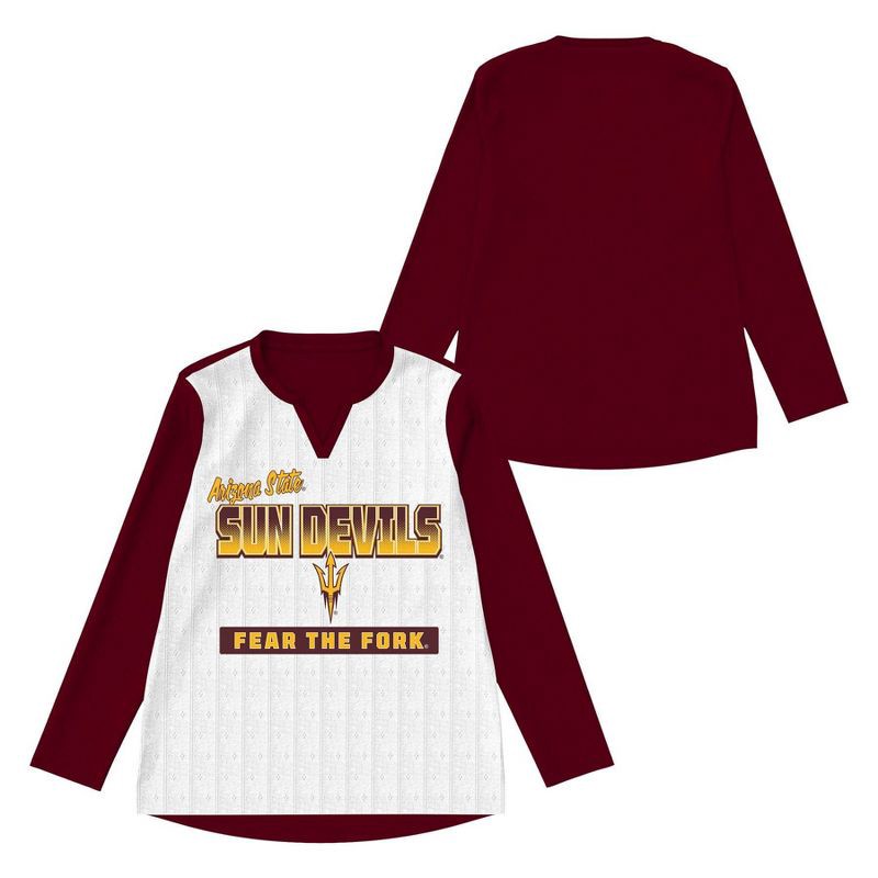 slide 1 of 3, NCAA Arizona State Sun Devils Girls' Long Sleeve Fashion T-Shirt - L, 1 ct