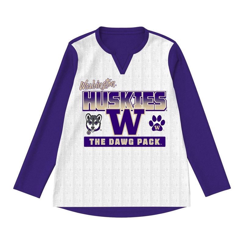 slide 2 of 3, NCAA Washington Huskies Girls' Long Sleeve Fashion T-Shirt - XS, 1 ct