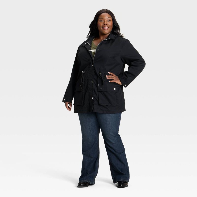 slide 3 of 3, Women's Rain Jacket - Ava & Viv™ Black XXL, 1 ct