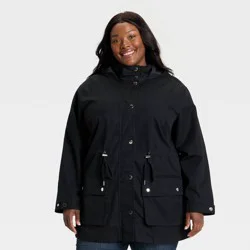 Women's Rain Jacket - Ava & Viv™ Black XXL