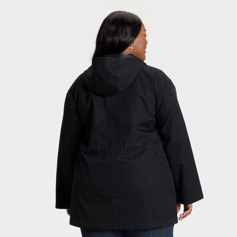 slide 2 of 3, Women's Rain Jacket - Ava & Viv™ Black 1X, 1 ct