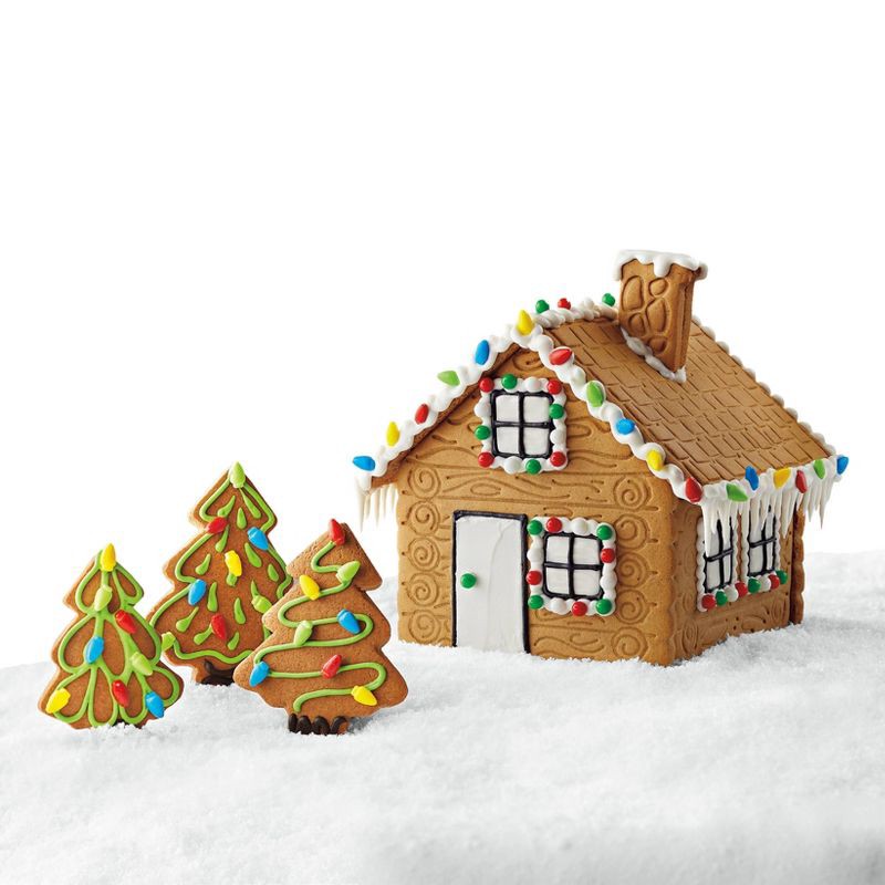 slide 5 of 5, Christmas Log Cabin Gingerbread Cookie Kit - 28.66oz - Favorite Day™, 28.66 oz