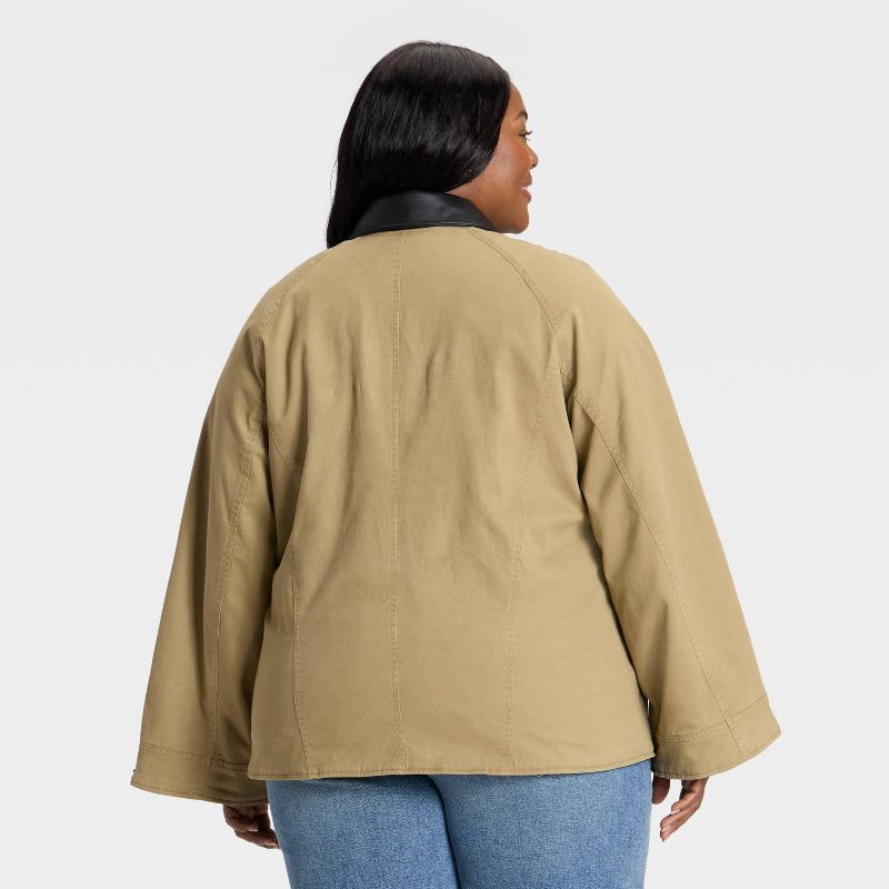 slide 2 of 3, Women's Oversized Field Jacket - Ava & Viv™ Tan 1X, 1 ct