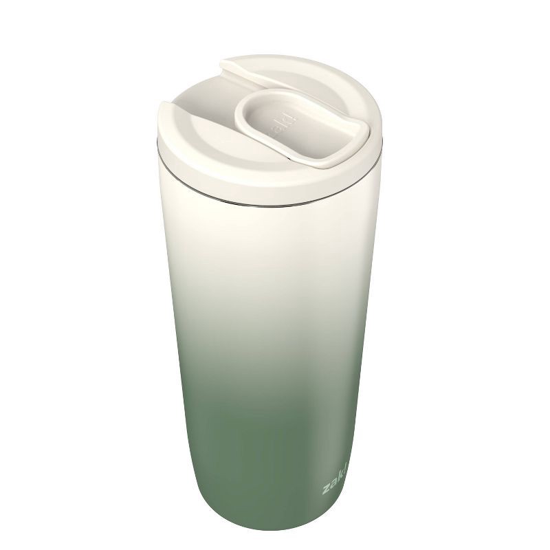 slide 2 of 6, Zak Designs 20 fl oz Stainless Steel Vacuum Serenity Tumbler with Slide Lid Thyme Cream Ombre, 20 fl oz