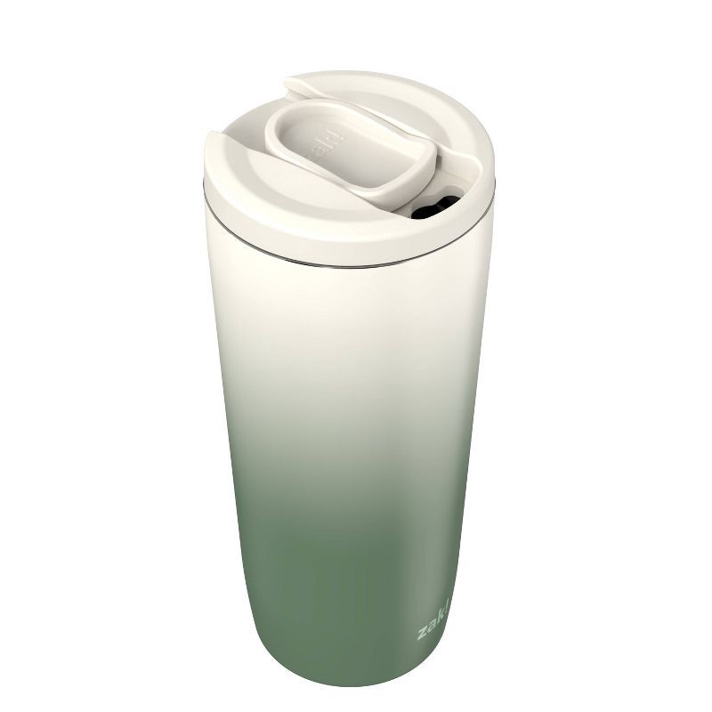 slide 3 of 6, Zak Designs 20 fl oz Stainless Steel Vacuum Serenity Tumbler with Slide Lid Thyme Cream Ombre, 20 fl oz