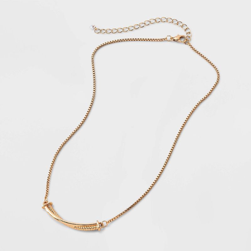 slide 3 of 4, Chain Necklace - A New Day™ Gold, 1 ct