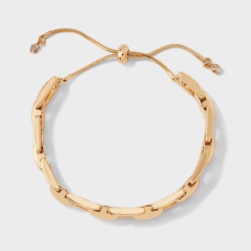 slide 3 of 4, Chainlinked Pull-Tie Bracelet - A New Day™ Gold, 1 ct
