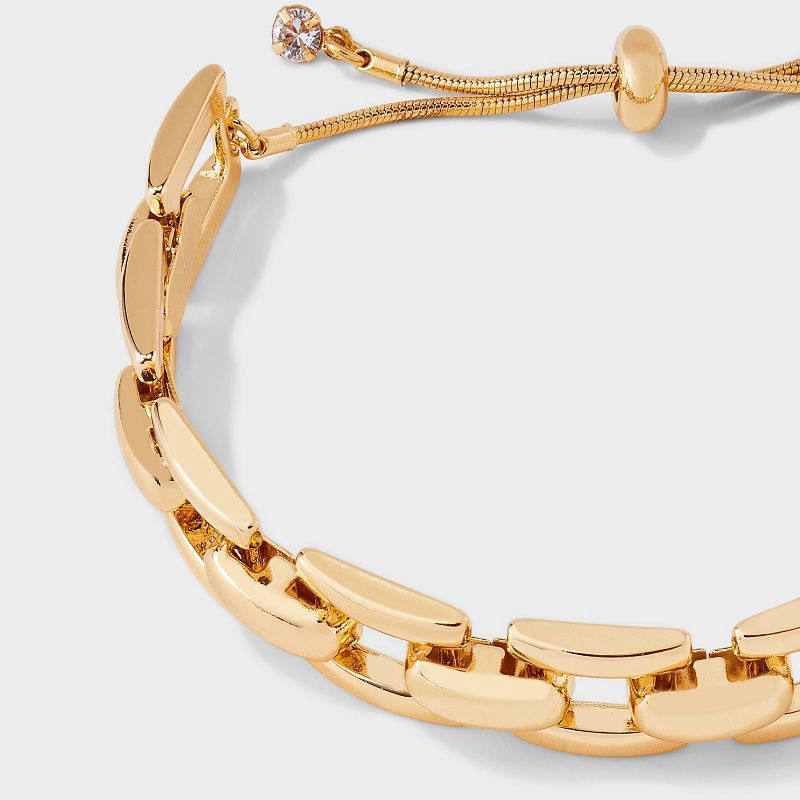 slide 4 of 4, Chainlinked Pull-Tie Bracelet - A New Day™ Gold, 1 ct
