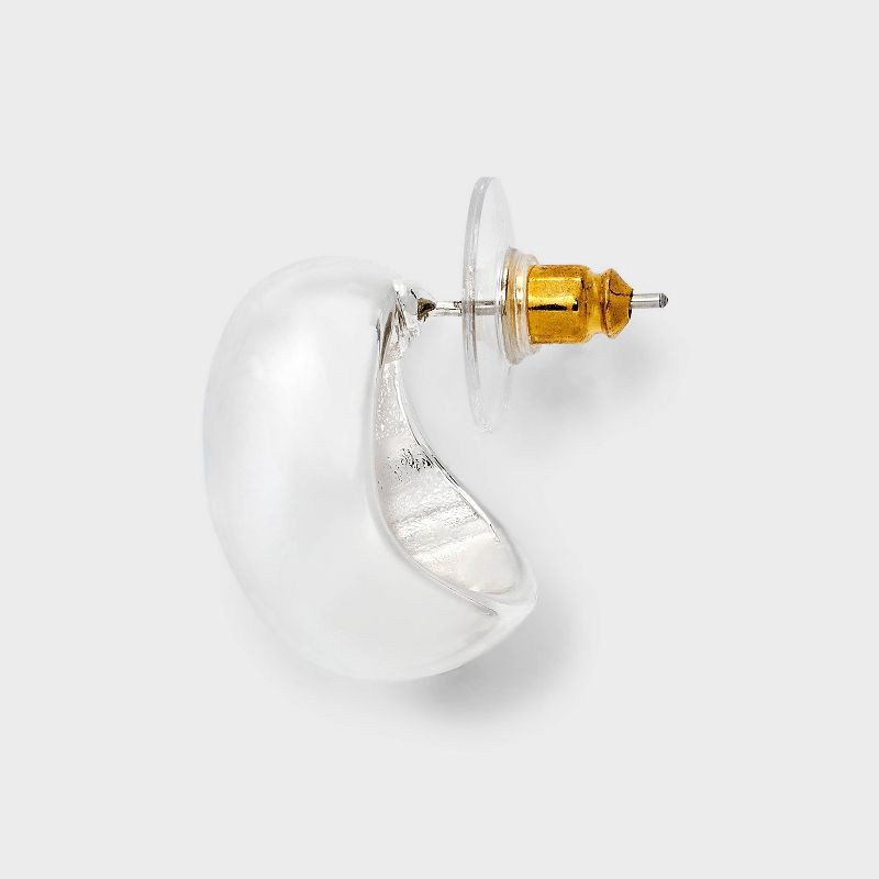 slide 3 of 3, Rhodium Nugget Earrings - A New Day™ Silver, 1 ct