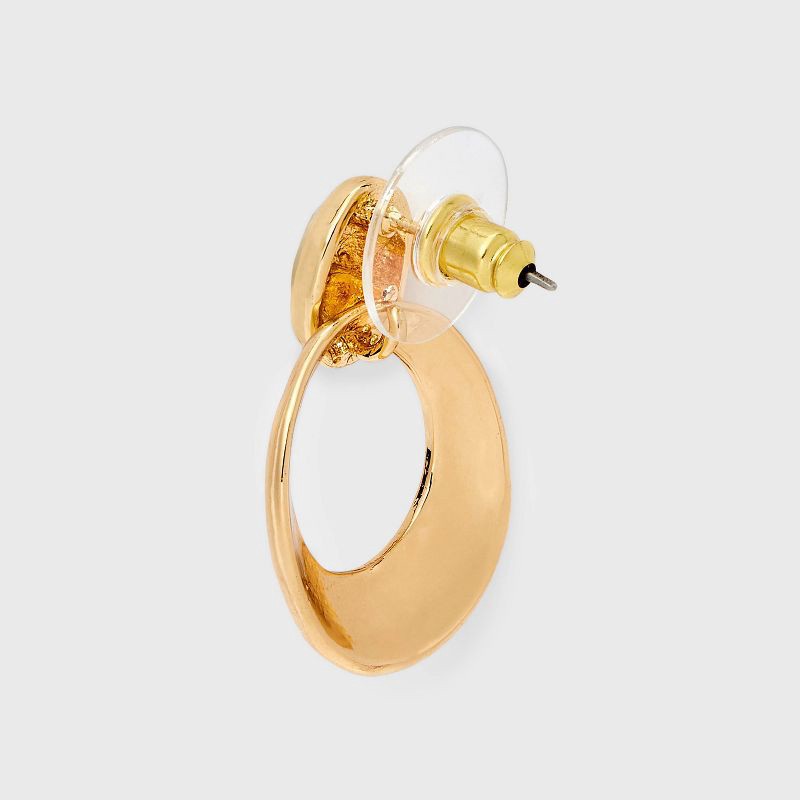 slide 3 of 3, Drop Door Knocker Earrings - A New Day™ Gold, 1 ct