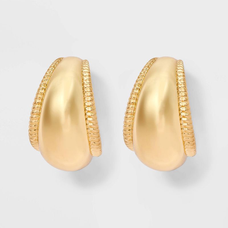 slide 1 of 3, Chunky Hoop Earrings - A New Day™ Gold, 1 ct