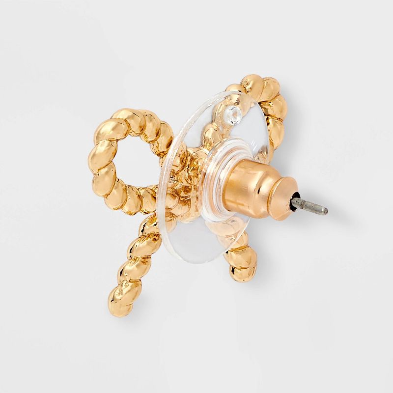 slide 3 of 3, Simple Bow Earrings - A New Day™ Gold, 1 ct
