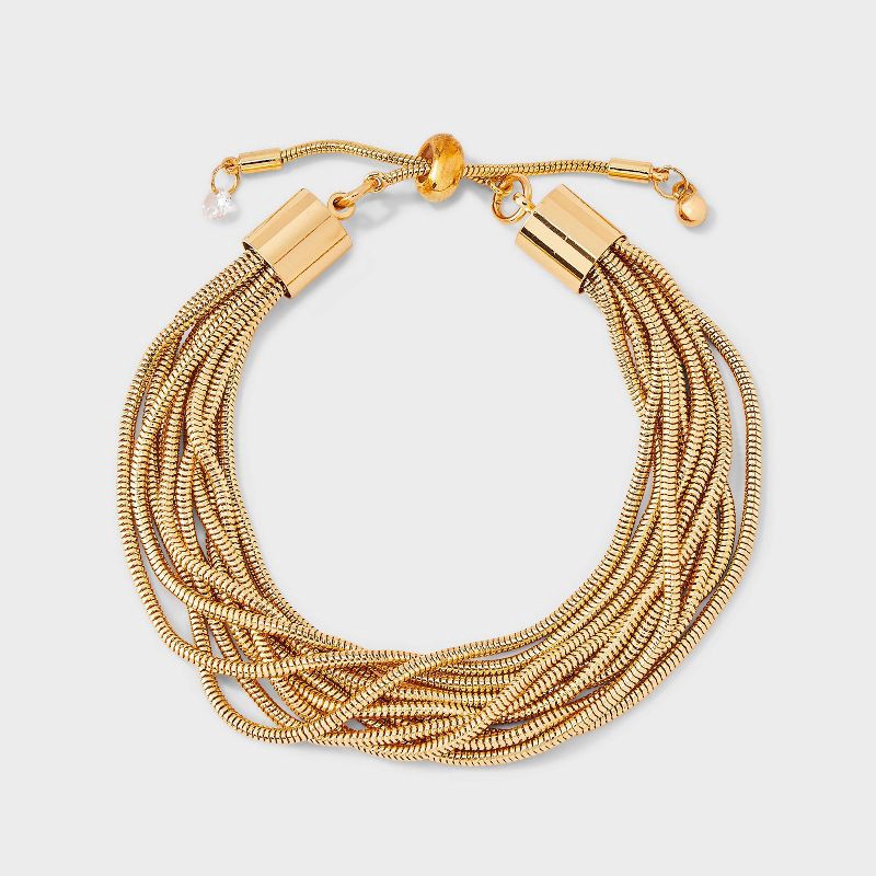 slide 3 of 4, Multi-Strand Bohemian Pull Bracelet - A New Day™ Gold, 1 ct