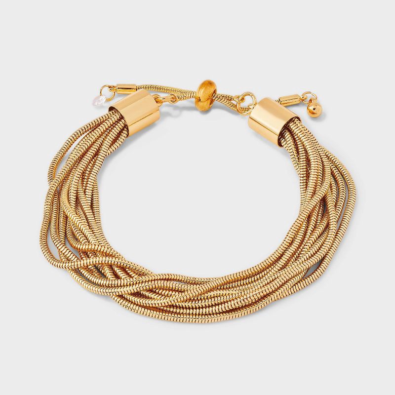 slide 1 of 4, Multi-Strand Bohemian Pull Bracelet - A New Day™ Gold, 1 ct