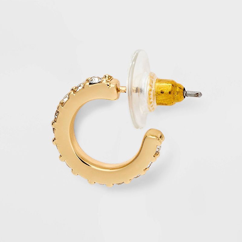 slide 2 of 3, Knot and Pearl Stud Earring Set 3pc - A New Day™ Gold, 3 ct