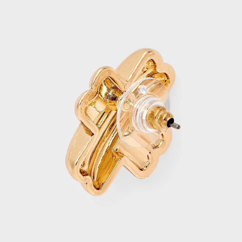slide 3 of 3, X Shape Button Post Earrings - A New Day™ Gold, 1 ct
