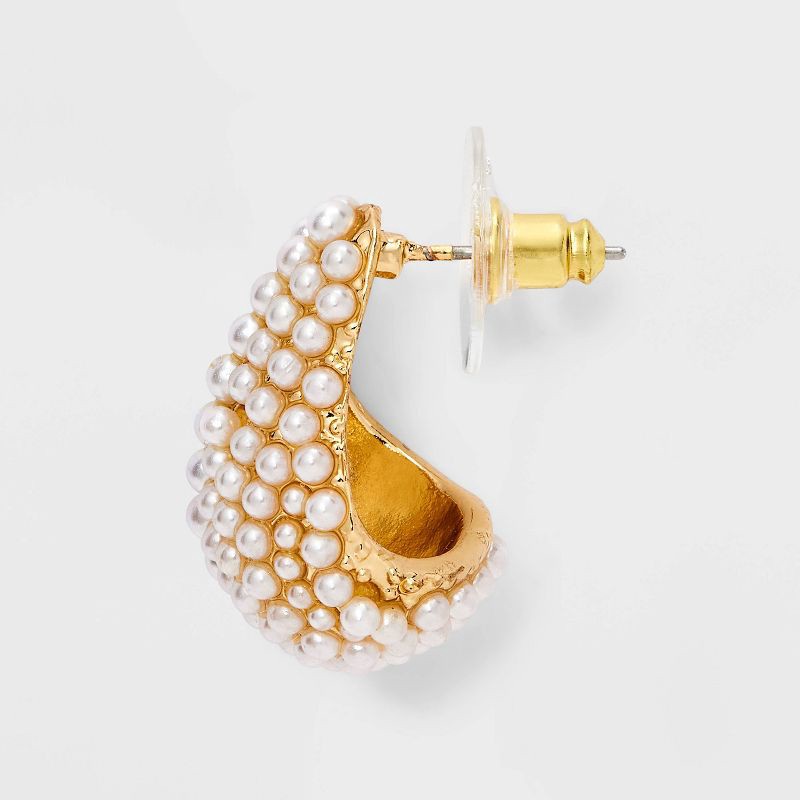 slide 3 of 3, Pearl Teardrop Earrings - A New Day™ Gold, 1 ct