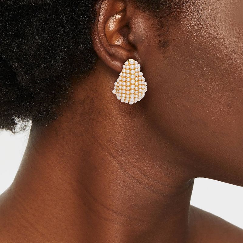 slide 2 of 3, Pearl Teardrop Earrings - A New Day™ Gold, 1 ct