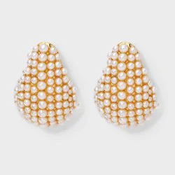 Pearl Teardrop Earrings - A New Day™ Gold